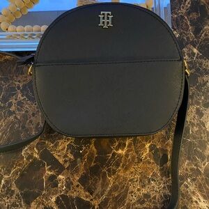 Tommy Hilfiger Navy Round Crossbody with Gold-Tone Logo